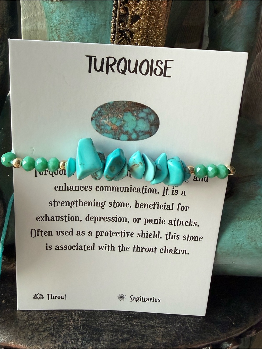 Turquoise Beaded Stretch Bracelet - Turquoise